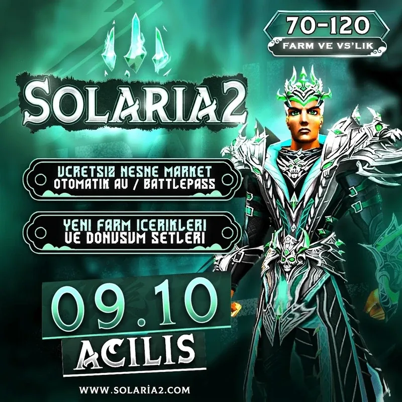 Solaria2 Metin2 PvP server tanıtım bannerı