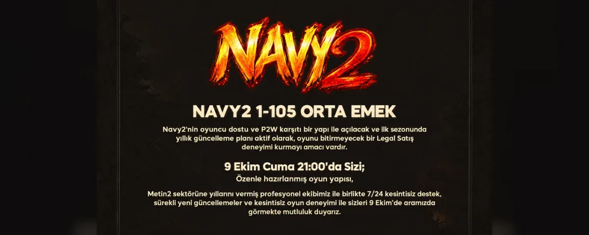 Navy2 Metin2 PvP server tanıtım bannerı
